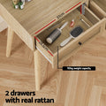 Artiss Dressing Table Set Rattan Frances Mirror Stool