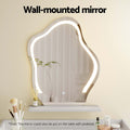 Artiss Floating Dressing Table LED White Vanity Mirror
