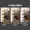 Artiss Dressing Table 15 LED Bulbs Mirror Stool White