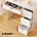 Artiss Dressing Table 15 LED Bulbs Mirror Stool White