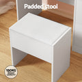 Artiss Dressing Table 15 LED Bulbs Mirror Stool White