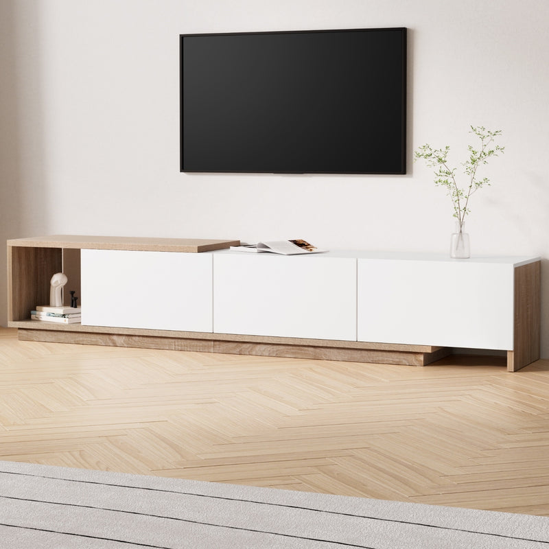Artiss TV Cabinet Stand Extendable White Oak Entertainment Unit