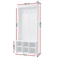 Artiss Shoe Rack Cabinet Hall Tree Coat Rack 180CM White