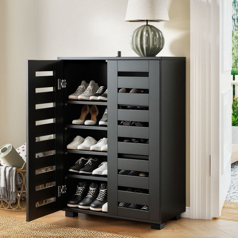 Artiss Shoe Rack 20 Pairs 5 Tier Storage Cabinet Black