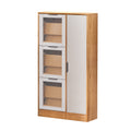 Artiss Shoe Rack Cabinet Mirror White 80cm