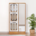 Artiss Shoe Rack Cabinet Mirror White 80cm