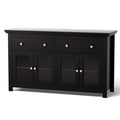 Artiss Buffet Sideboard Cabinet Black Clear Door Drawer Storage