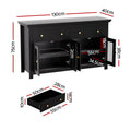 Artiss Buffet Sideboard Cabinet Black Clear Door Drawer Storage