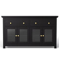 Artiss Buffet Sideboard Cabinet Black Clear Door Drawer Storage