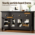 Artiss Buffet Sideboard Cabinet Black Clear Door Drawer Storage