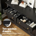 Artiss Buffet Sideboard Cabinet Black Clear Door Drawer Storage