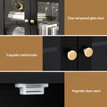 Artiss Buffet Sideboard Cabinet Black Clear Door Drawer Storage