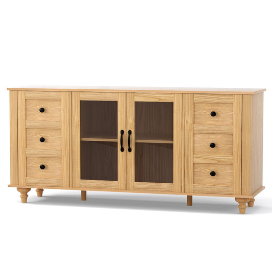 Artiss 150cm Buffet Sideboard Storage Cabinet Faux Drawer Pine
