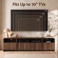 Artiss 180cm TV Unit Storage Cabinet Shelf Fluted Front Rounded Edge Anti-tip Kit Walnut