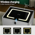 Artiss Smart Bedside Table Wireless Charging Grey