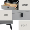 Artiss Smart Bedside Table Wireless Charging Grey