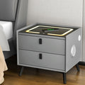 Artiss Smart Bedside Table Wireless Charging Grey