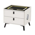 Artiss Smart Bedside Table 2 Drawers Wireless Charging LED White