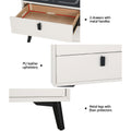 Artiss Smart Bedside Table 2 Drawers Wireless Charging LED White