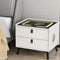 Artiss Smart Bedside Table 2 Drawers Wireless Charging LED White