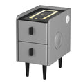 Artiss Smart Bedside Table 2 Drawer Wireless Charging LED Grey