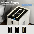 Artiss Smart Bedside Table Wireless Charging White