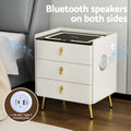 Artiss Bedside Table Wireless Charging White