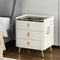 Artiss Bedside Table Wireless Charging White