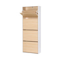 Artiss Shoe Rack Cabinet 24 Pairs Adjustable Shelf Pine