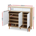 Artiss Shoe Rack Cabinet 25 Pairs Storage Cupboard Pine White