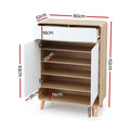 Artiss Shoe Rack Cabinet 20 Pairs Storage Pine White