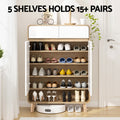 Artiss Shoe Rack Cabinet 20 Pairs Storage Pine White