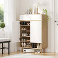 Artiss Shoe Rack Cabinet 20 Pairs Storage Pine White