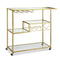 Artiss Bar Cart 102cm Gold Cocktail Wine Rack Glass Holder Trolley