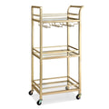 Artiss Kitchen Island Cart Trolley 43cm Gold Wine Glass Storage