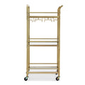 Artiss Kitchen Island Cart Trolley 43cm Gold Wine Glass Storage