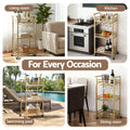 Artiss Kitchen Island Cart Trolley 43cm Gold Wine Glass Storage