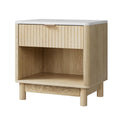 Artiss Bedside Table 1 Drawer Shelves Pine Nightstand