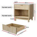 Artiss Bedside Table 1 Drawer Shelves Pine Nightstand