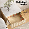 Artiss Bedside Table 1 Drawer Shelves Pine Nightstand