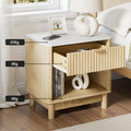 Artiss Bedside Table 1 Drawer Shelves Pine Nightstand