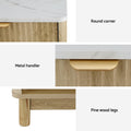 Artiss Bedside Table 1 Drawer Shelves Pine Nightstand