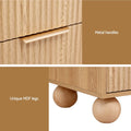 Artiss 2x Bedside Table Round Legs 2 Drawers Pine