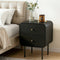Artiss Bedside Table 2 Drawer Nightstand Black Side End Table