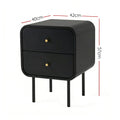 Artiss Bedside Table 2 Drawer Nightstand Black Side End Table