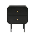 Artiss Bedside Table 2 Drawer Nightstand Black Side End Table