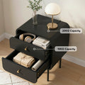 Artiss Bedside Table 2 Drawer Nightstand Black Side End Table