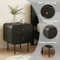 Artiss Bedside Table 2 Drawer Nightstand Black Side End Table