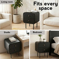 Artiss Bedside Table 2 Drawer Nightstand Black Side End Table