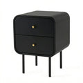 Artiss Bedside Table 2 Drawer Nightstand Black Side End Table